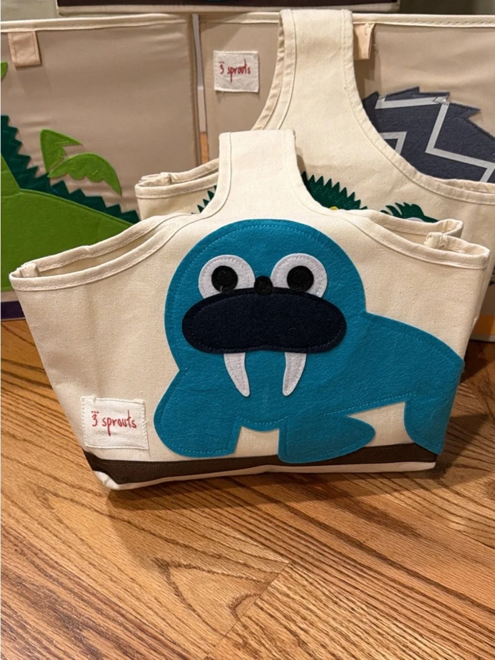 3 Sprouts Kids Animal Canvas Storage Bins (3) & 2 Art caddies